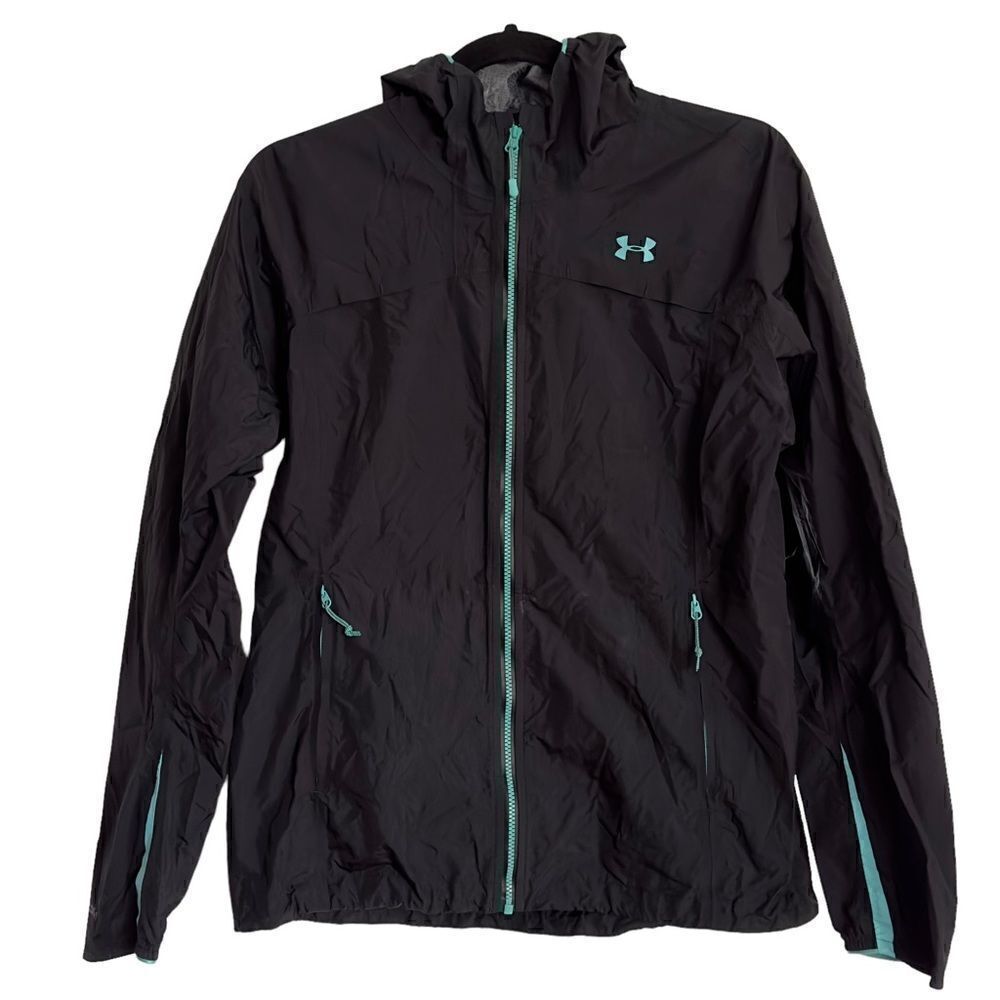 Under Armour Storm Proof Pertex Shield Hooded Rain Coat Black MEDIUM